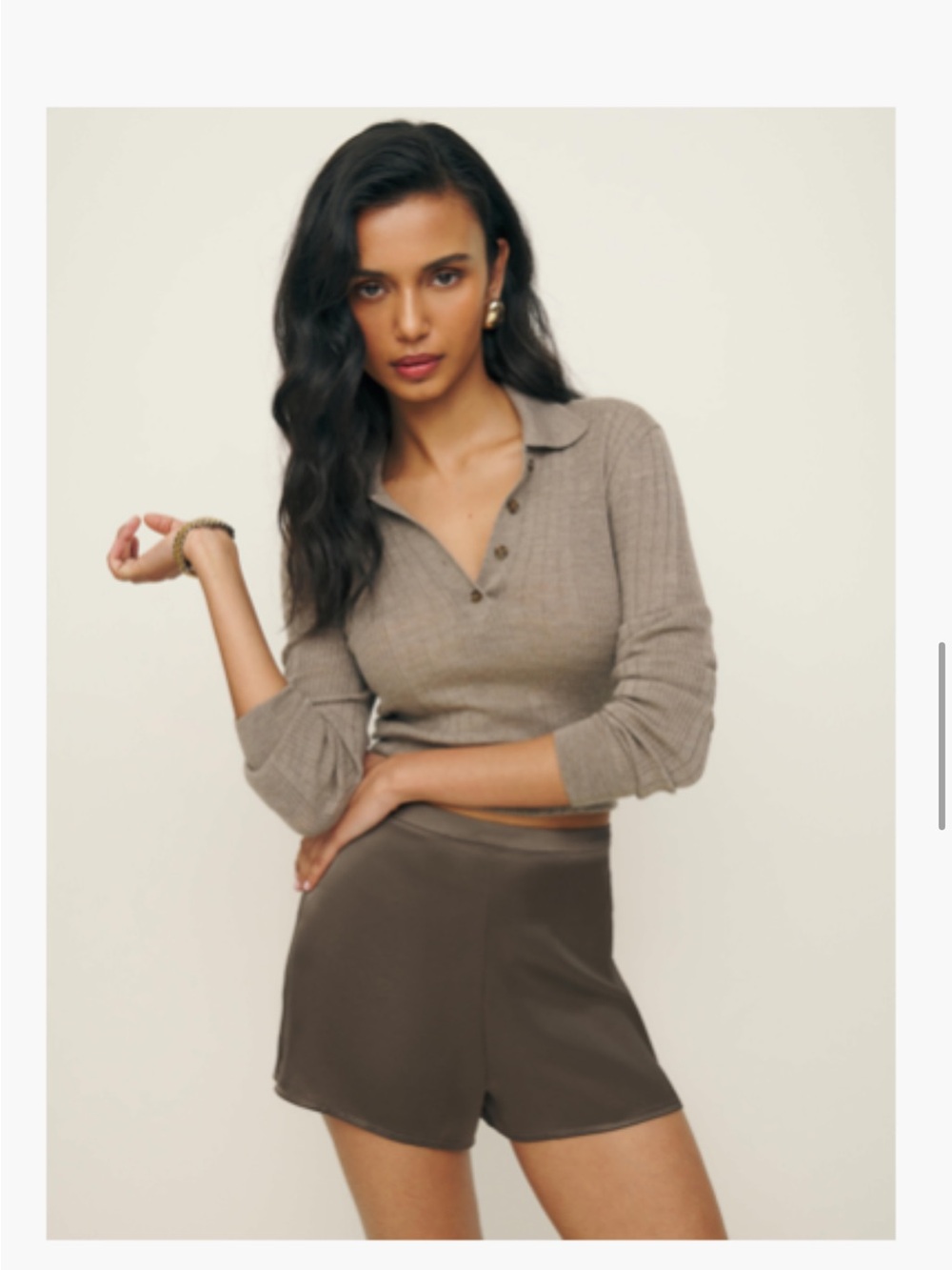 Reformation Chloe Silk Shorts - Morel